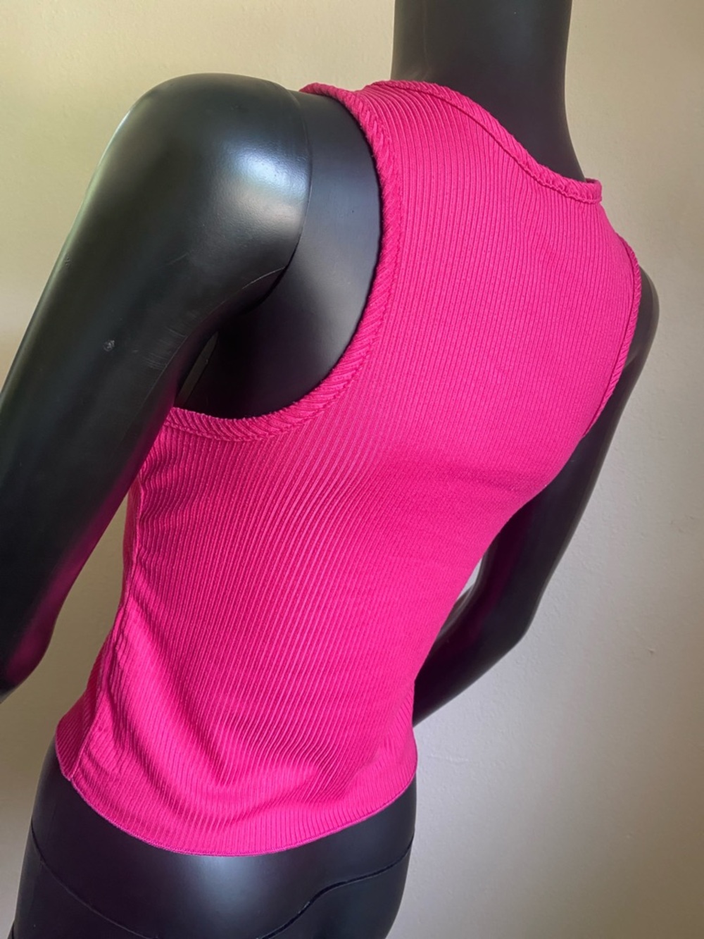 Olivia Rae Ribbed Tank in Fuchsia Pink - Picture 5 of 9